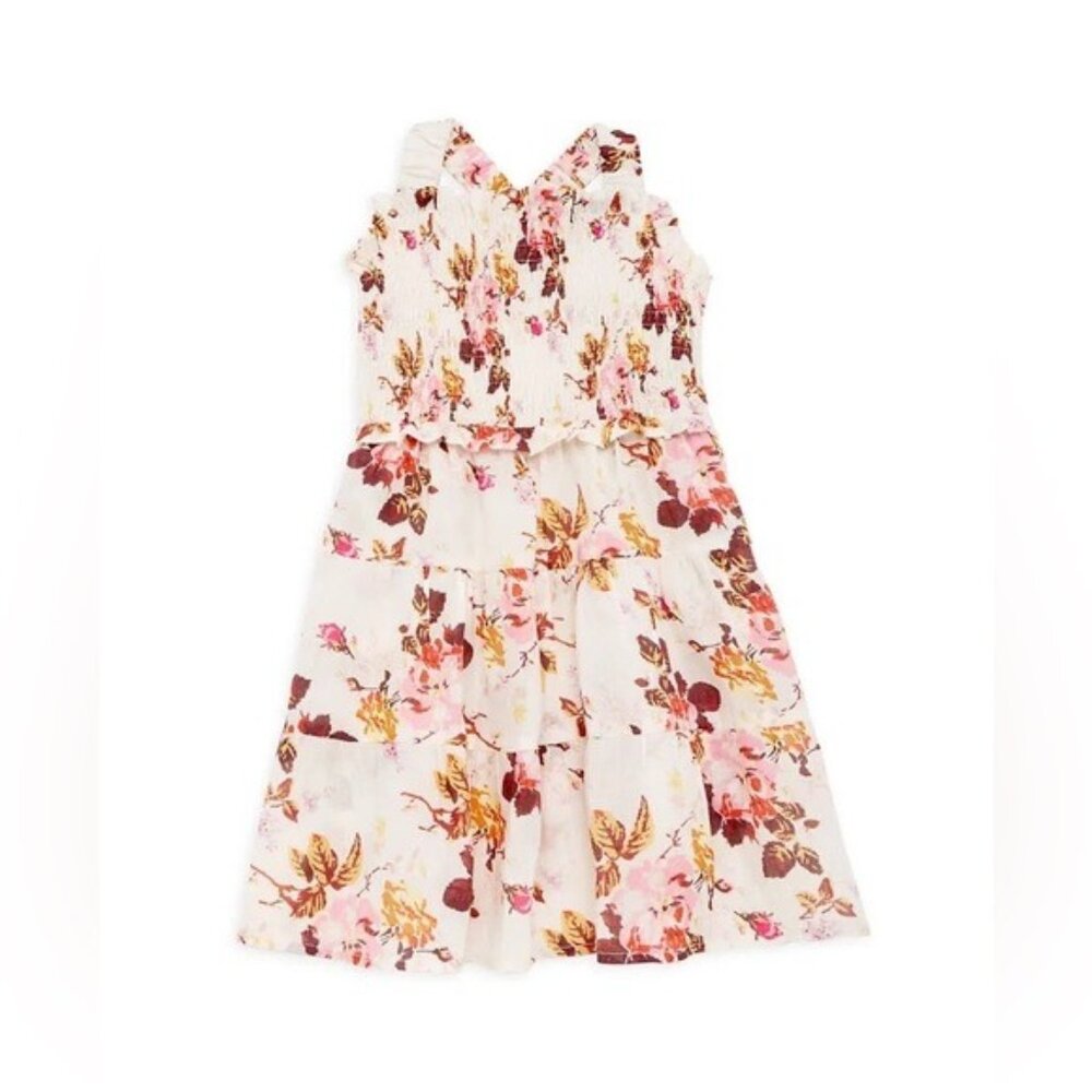 Sea New York Girls' Esme Smocked Dress in Cream Floral, Size 6Y New w/Tag